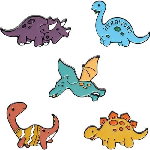 Enamel Pins Custom Adventure Brooches Bag Clothes Lapel Pin Beast Badge Wild Animal Jewelry Gift for Kids Friends