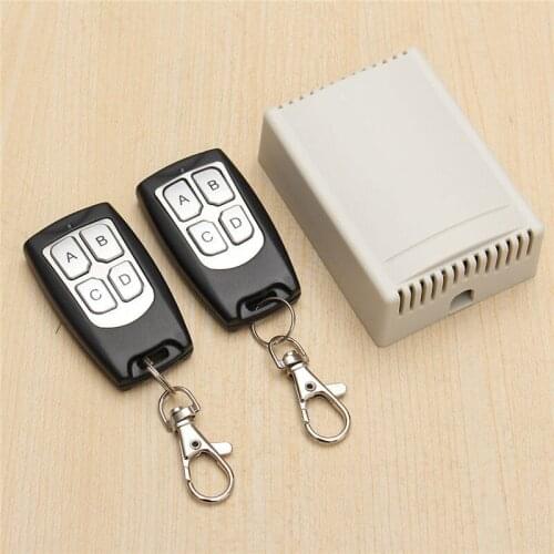 HOT DC 12V 10A 4CH RF Wireless Remote Control Relay Switch Transmitter with 2 Receiver Compatible with 2262 2260 1527