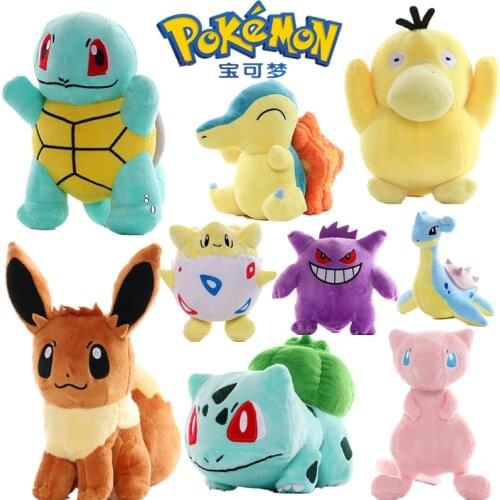 Jupen Pokemon Image Toy Plush Doll Pikachu’s Plush ToyCharmander Squirtle Bulbasaur Jigglypuffs Eevee Snorlax Gift for Children