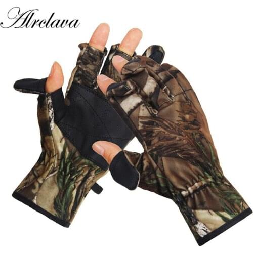 Outdoor Camouflage Waterproof Mitts Warm Fishing Hunting Gloves Mens Composite Windproof Gloves Slip Photography
