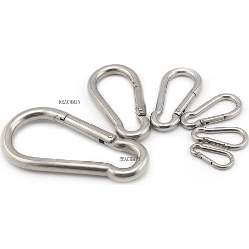 5PCS/LOT AISI 304 Stainless Steel M4/5/6/7/8/9/10 304 Carabiner Snap Hook Key Hook Hiking Camping Hook