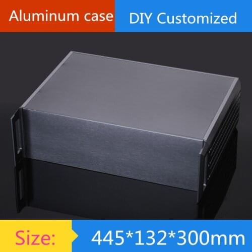 DIY amplifier case size 445*132*300mm Full aluminum 3U amplifier chassis/ instrumentation shell / AMP Enclosure / case / DIY box