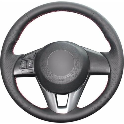 Top Leather Steering Wheel Hand-stitch on Wrap Cover For Mazda 3 2013-2016 CX-5 2013-2016 Mazda 6 2014-2016