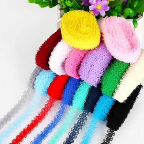 20yards 15mm 19 Stock Colors Lace Ribbon Embroidered Net Lace Trims DIY Handicraft Lace Fabric Ribbon Sewing Skirt Accessories
