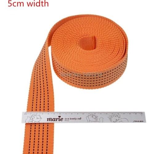 2inch 5cm 5meters thickening Orange Polypropylene webbing ribbon tape bias straps for bags hand made sewing accessories belt
