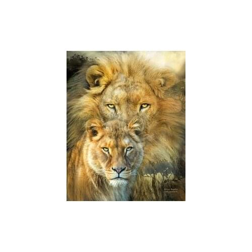 Lions And Leopards Diy Mosaic Embroidery Painting Full Round Diamond Embroidery Animals Diamond Painting Home Decoration