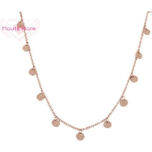 Mavis Hare Stainless Steel Sparkling multi-Round Choker Necklace with 6mm Small Sparkler Malihini Pendant kalea Necklace