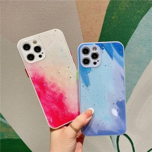 Luxury Watercolor Glitter Stars Soft Case For Samsung A52 A72 A51 A71 A50 A70 A32 A10S A20S A21S Note 10 Lite S20 S21 Plus Ultra