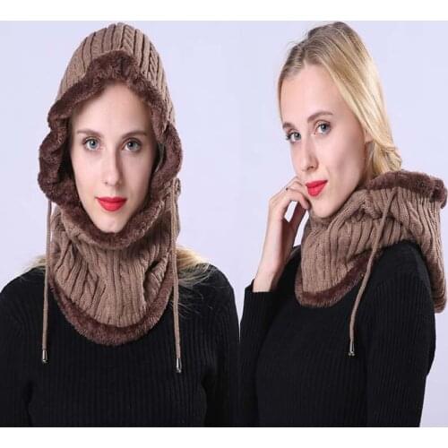 New Winter Knitted Hat Beanie Women Scarf Skullies Beanies Winter Hats For Women Men Caps Gorras Bonnet Mask Brand Hats