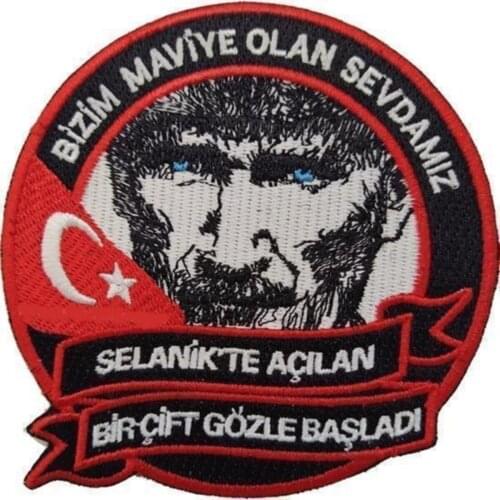 Mustafa Kemal Ataturk Sevdamız Of Our Blue Embroidered Rigging Patch 9,5x9,5 Cm
