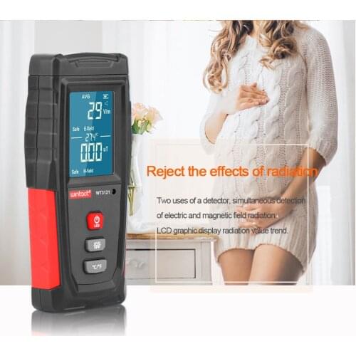 Rechargeable Electromagnetic Radiation Detector Digital Electric Magnetic Field EMF Tester Computer Phone Radiation Survey Indic