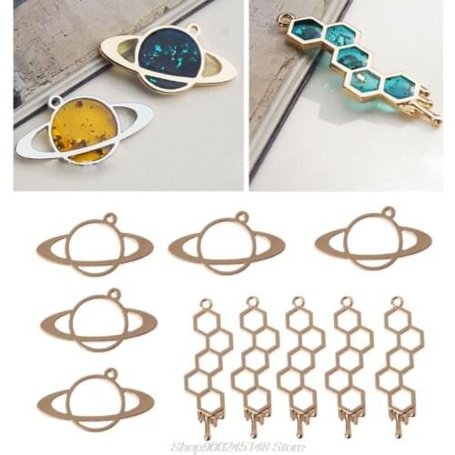 5Pcs New Jewelry Frame Honeybee Planet UV Frame Pendant Open Bezel Setting UV Resin Jewelry DIY M17 21 Dropshipping