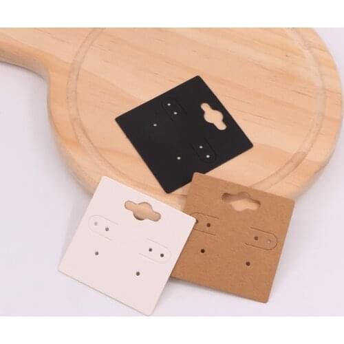 Fashion 5*5cm 100pcs/lot Jewelry Package Display Kraft Cards Black Paper Earrings DIY Card Organizer Holders Tags