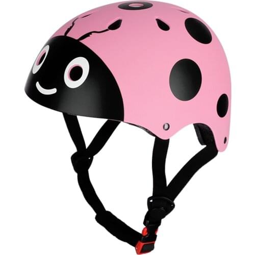 Kids Safety Helmet Multisport Adjustable Safety Helmet Cute Ladybug Helmet for Skateboard Cycling Skateboard Safe Protective Cap