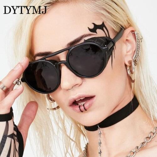 DYTYMJ Punk Round Sunglasses Women Luxury Brand Designer Sun Glasses for Men/Women Vintage Sunglasses Punk Gafas De Sol Hombre