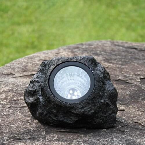Solar Light Simulation Stone Lamp Spotlight Decoration Cold White Waterproof for Outdoor Garden Lawn Garden