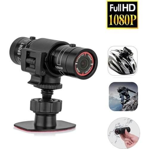 F9 Sports Camera 1080P HD Waterproof Mini Metal Helmet Cycling Sports Camera
