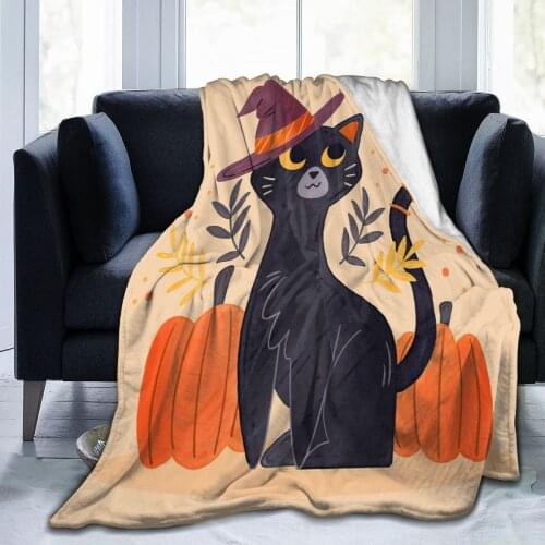 Super Soft Sofa Blanket Sublimation Cartoon Bedding Flannel Played Blanket Bedroom Decor for Children and Adults The cat