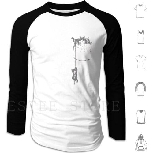 Pocket Cat / Pocket Kittens Hoodies Long Sleeve Pocket Cat Cats Kitten Kittens Kitty Kittys Kitties Animal Animals