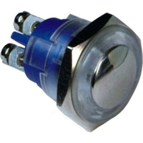 TY 1903 Cheap 19mm Domed momentary screw mechanical waterproof blue plastic push button switch