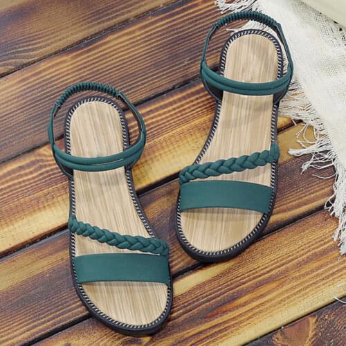 2020 Summe Shoes Woman Sandals Girls Slingback Ankle Strap Flat Beach Sandalias Ladies Flip Flops Black sandalia feminina