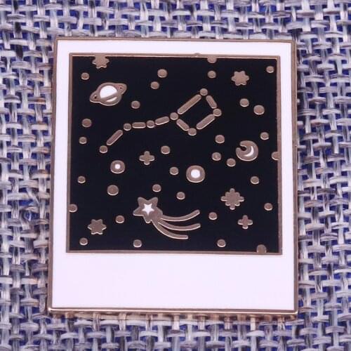 Galaxy Picture Badge Travel the galaxy and look cute doing it with this dainty Photo Enamel Pin Brooch
