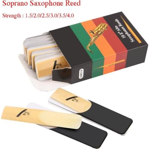 10pcs Alto Saxophone Reeds Strength 1.5 2.0 2.5 3.0 3.5 4.0 Eb Tone Sax Instrument Reed for Beginners Woodwind Instrument Parts