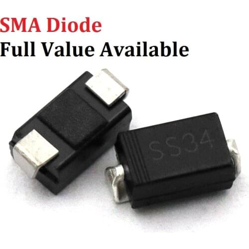 100PCS SS14/In5819/1n5819 SS16 SS24 SS34/IN5822 SS36/sr360 SS110 SS220 SS310 ES1J SMD SMA Diode IN Free Ship