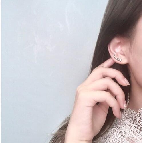 12 PCS/lot Ear Bone Clip Exquisite Copper Inlaid Shiny Earrings Flashing Diamond Earrings Simple and Elegant for Women