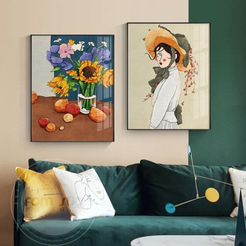 Abstract Flower Woman Canvas Poster Nordic Decoration Picture Print Modern Wall Art Painting Minimalist Scandinavian Home Decor