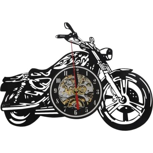 Motorcycle acrylic Record Wall Clock Motorcycle Time Clocks Watch House Motorbike Wall Art Decor Clock