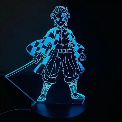 Demon Slayer Anime 3D Lamps Kamado Tanjirou Night Lighting Led Set Desk Table Lamp Lampara Decoration Xmas Gift Colorful Lights