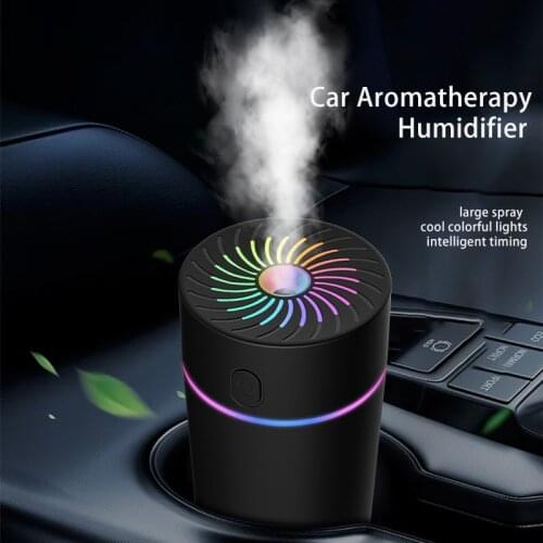 Car Air Humidifier Portable USB Ultrasonic Aroma Diffuser Mist Maker Car Accessories Air Purifier with LED Light for Car Home