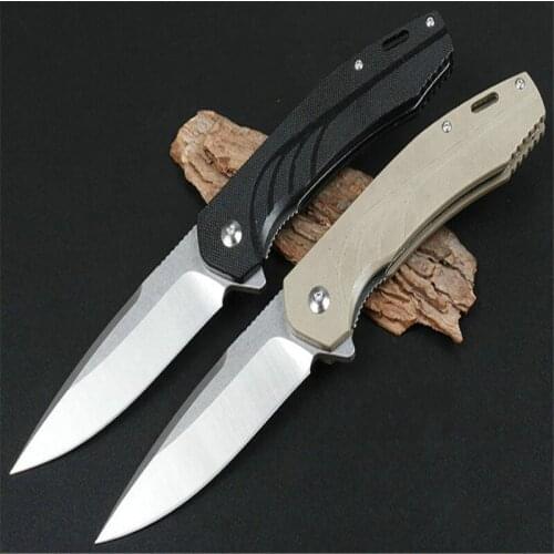 JJ050 Quick Opening Bearing Cutter Two Colors 5cr13 Sharp Blade Black G10 Handle Tactical Survival Knives Hunting Camping Tool