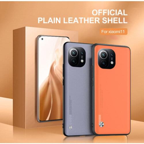 Plain Skin Leather Case For Xiaomi Mi 11 Lite Mi11 Ultra 10T Poco M3 F3 X3 NFC Redmi Note 9 10 Pro 9s 9T Shockproof Cover Coque