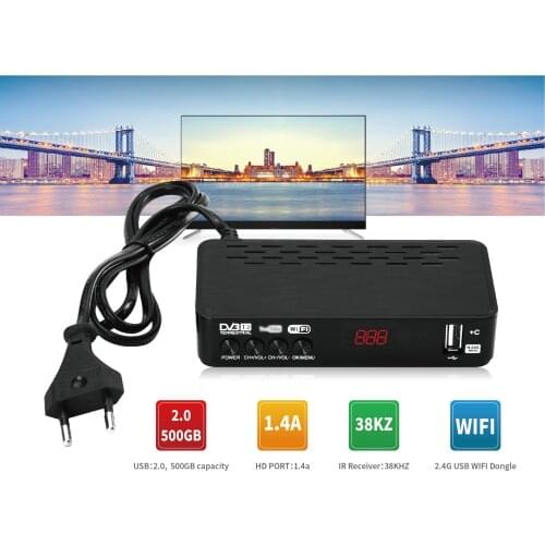 DVB-T2 Tuner Receiver HD 1080PSatellite Decoder TV TV Tuner DVB T2 DVB C USB Built-in Russian Manual For Monitor Adapter