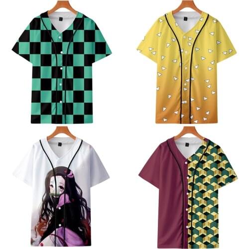 Unisex Demon Slayer 3D Printing Tshirt For Men Women Japanese Kimetsu Cosplay Costume Anime Streetwear Clothes C27K122