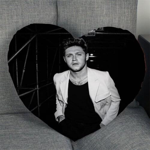 Hot Sale Niall Horan Singer Pillow Case Heart Shaped Zipper Pillow Cover Satin Soft No Fade Pillow Cases Home Textile Decorative