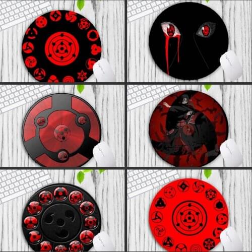 XGZ Naruto Anime Pattern Gaming Mouse Pad Round Mousepad Office Mice Rubber Home Computer Anti-slip Desk Table Mat 20X20CM