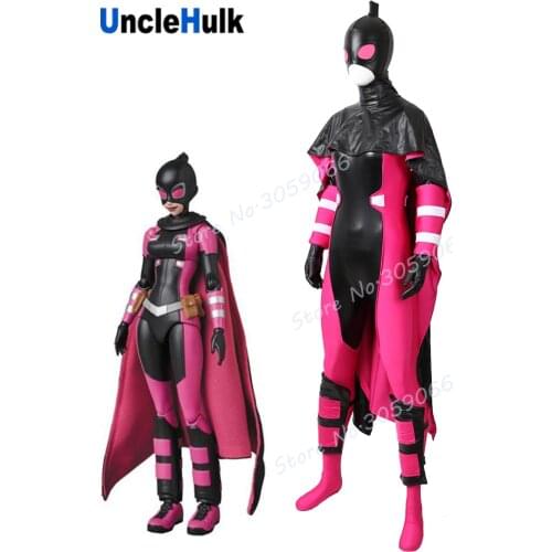 Gwen GwenPool Cosplay Costume with cloak - Spandex and glumming fabric | UncleHulk