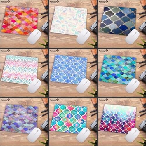 Mairuige 22X18CM Cool rainbow Pastel Watercolor Moroccan Mousepads gamer gaming Mouse pads mousepad Rubber Rectangle Mousemats