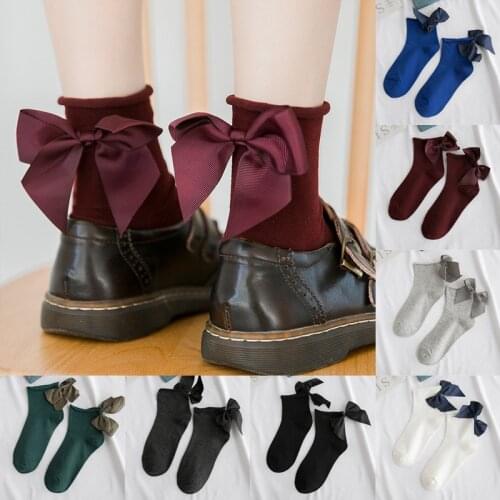Womens Cute Candy Color Bow Socks Fashion Casual Cotton Comfortable Short Socks Girls Lovely Bow Knot Lolita Sock