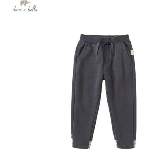 DKH18217 dave bella autumn 4Y-11Y kids boys fashion soild pockets pants children boutique casual full-length pants