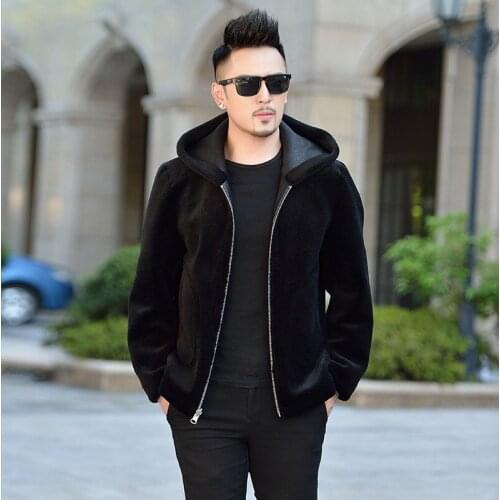 Real Fur Coat Winter Jacket Men Double Side Wear Sheep Shearling Real Fur Coat Men Warm Wool Jackets Veste Homme 8070 YY1205