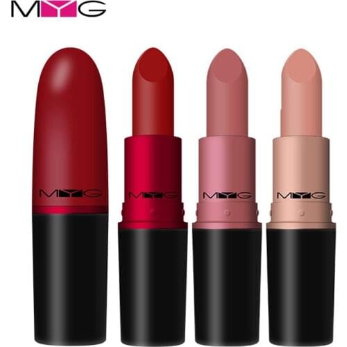 MYG 9 Colors Matte Lipstick Makeup Lips Waterproof Long Lasting moisturizing Lipstick Cosmetic Beauty Makeup Purple Lip Stick