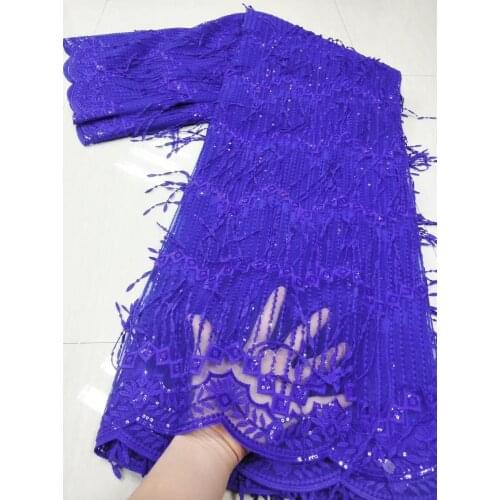 Nigerian Lace Fabric 2020 High Quality Lace Fashion Embroidery Tull Net Lace With Sequins Latest African French Fabrics 5yards