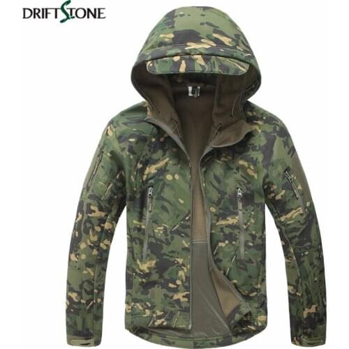 New Winter Mens Camouflage Jackets Shark Skin Soft Shell Tactical Military Jacket Men Fleece Waterproof Army Coat Windbreakers