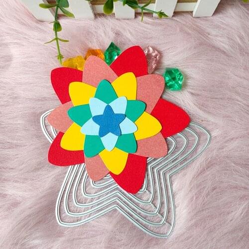 New 6-piece set Pentagram Metal Cutting Dies Decorative DIY Scrapbooking Steel Craft Die Cut Embossing Paper Cards Stencils