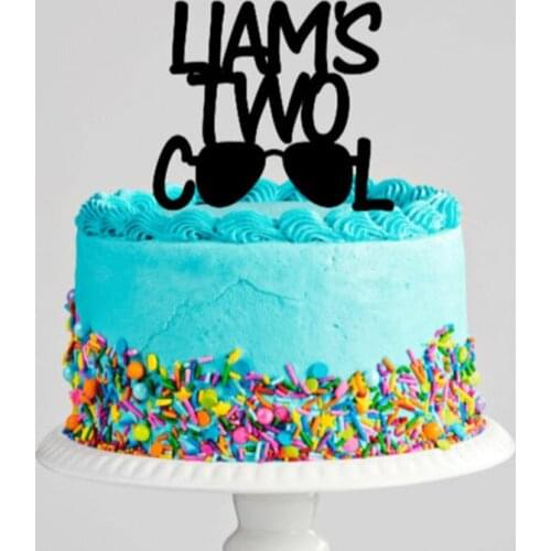 Personalised Two Cool Cake Topper, Birthday Cake Topper, 2nd Birthday Decor, TWO Cake Topper, Smash Cake Topper, baby shower