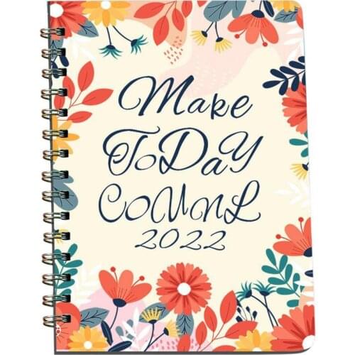 Schedule Book Portable English Daily Weekly Planner A5 2022 Time Management Calendar Book Office Supplies